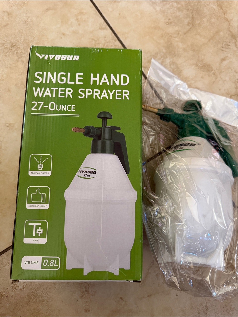 VIVOSUN 27oz Pump Sprayer, Handheld Garden Water Sprayer Bottle
